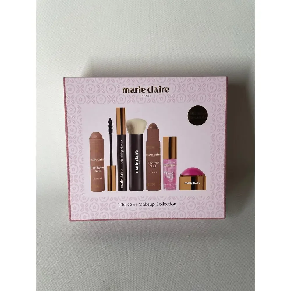 Marie Claire The Core Makeup Collection 6pc Set Contour Highlight mascara +